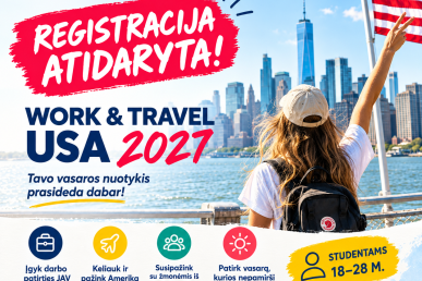 Work and Travel USA 2027 - registracija jau atidaryta!